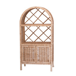 Étagere, bibliotheque, Armoire en Osier de Rangement, Decor Salon Maison 50x27 H105 CM