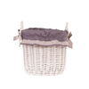 Wicker whitewashed retro basket lined handmade decorative Ø25 H23 Ø28 H28 cm