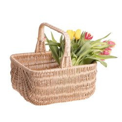 LARGE DECORATIVE WICKER SHOPPING BASKET HANDMADE DUTCH TYPE BASKET 42X32 H23 CM