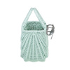 BIKE ACCESSORIES MINT PAINTED WICKER BIKE BASKET BICYCLE BASKET FOR KIDS WITH LEATHER STRIPS HANDMADE 22X10 H13/16 CM