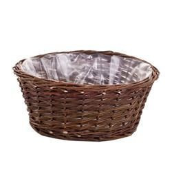 Wicker round flower pot decorative handmade with foil Ø30 H12 cm