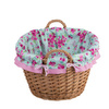 WICKER LAUNDRY STORAGE BIN ECO TOY CONTAINER WITH LINEN DECORATIVE HANDMADE 60X44X23 CM