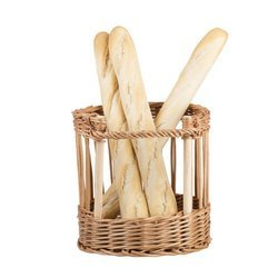Round wicker baguette basket display stand decorative Ø30 H30 cm