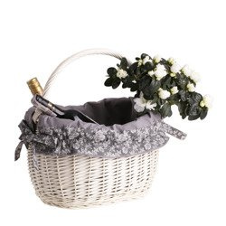 Kleiner Einkaufskorb aus Weide, weißer retro 35X26 H25/36 CM