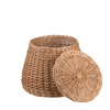 Pouffe wicker chest trunk bench seat with storage Ø30/40 H33 cm