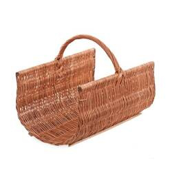 Panier à bois de cheminée ovale en osier 50x36 H 29/40 CM