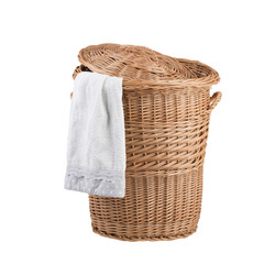 Panier à linge en osier coffre corbeille à linge 45x40 H50 CM