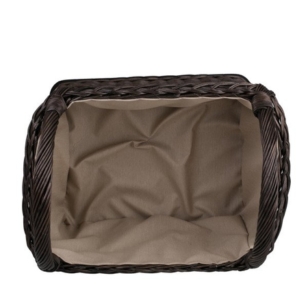 RECTANGULAR LARGE BASKET FOR TOYS ROOMY WICKER BASKET FOR WOOD LINED 62X46 H31/52 CM