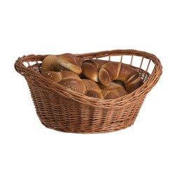 Wicker display storage basket decorative 43x38 H13/17/20 cm