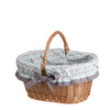DECORATIVE WICKER SHOPPING BASKET STORAGE HANDMADE ECO BAG LINED 47X34 H 25/35 CM