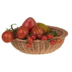 ROUND WICKER BREAD TRAY decorative handmade Ø25 H8 cm