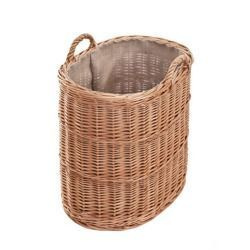 Naturfarbiger Weidenkorb für Kaminholz 55x35 H50/57 cm