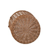 WICKER Round basket STORAGE BIN ECO TOY CONTAINER WITH leather handles decorative handmade Ø38 H38 cm
