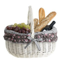 Einkaufskorb / Geschenkkorb aus Weide 42X34 H23/36 CM