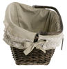 WICKER BIKE BASKET WITH A HEM handmade lined 46x34 H23/28 cm