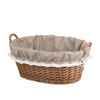 WICKER LAUNDRY STORAGE BIN ECO TOY CONTAINER WITH LINEN DECORATIVE HANDMADE 60X44X23 CM