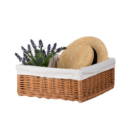 WICKER DISPLAY STORAGE BASKET decorative 40X30 H12 CM