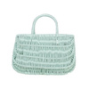 BIKE ACCESSORIES MINT PAINTED WICKER BIKE BASKET BICYCLE BASKET FOR KIDS WITH LEATHER STRIPS HANDMADE 22X10 H13/16 CM