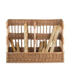 XXL RECTANGULAR BAQUETTE WICKER BASKET DISPLAY STAND DECORATIVE 45X88 H14/60 CM