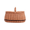 SHABBY CHIC WICKER PICNIC BASKET HANDMADE 44X28 H23/36 CM