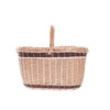 SHABBY CHIC WICKER PICNIC BASKET HANDMADE 42X32 H24/40 CM