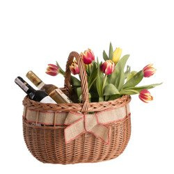 Einkaufskorb aus Weide, Weidenkorb in Naturfarbe 38x28 H24/36 cm