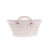WhiteWashed Wicker Laundry Bin with Linen storage basket decorative handmade 60x44 H23 cm