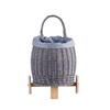 LUKE GREY WICKER TRAILER HANDCRAFTED PRAM ECOLOGICAL WICKER PRAM CARRIAGE FOR KIDS WITH LINING 24X21 H33/56 CM