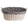 Whitewash wicker laundry bin 60x44 H23