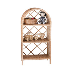 Étagere, bibliotheque, Armoire en Osier de Rangement, Decor Salon Maison 50x27 H105 CM