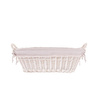 WhiteWashed Wicker Laundry Bin with Linen storage basket decorative handmade 60x44 H23 cm