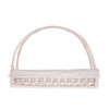 WHITEWASHED WICKER TRAY WITH HANDLE LINED DECORATIVE HANDMADE 60X50 H12 CM