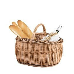 LARGE DECORATIVE WICKER SHOPPING BASKET storage handmade eco bag 48x35 H28/40 cm