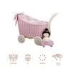 LUNA Puppenwagen aus Weide Pink EXCLUSIVE 60X30 H45 CM