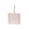 Porte-bouteille pour 4 bouteilles en osier blanc avec grande anse 28x28 H23 cm