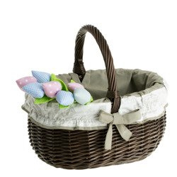 Einkaufskorb aus Weide Weidenkorb in dunkelbraun 42x34 H23/36 cm