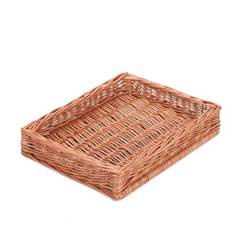 Rectangular Display WICKER storage Basket dark painted decorative 60x50 H12 cm