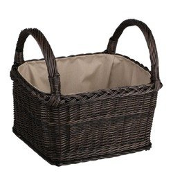 RECTANGULAR LARGE BASKET FOR TOYS ROOMY WICKER BASKET FOR WOOD LINED 62X46 H31/52 CM