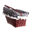 Panier de vélo en osier avec poignée de transport 46x34 H23/28 cm 