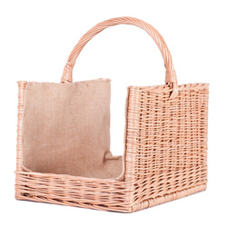 Paniers et porte-bûches pour cheminées en osier naturel 50x35 H 33/47 CM