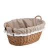 WICKER LAUNDRY STORAGE BIN ECO TOY CONTAINER WITH LINEN DECORATIVE HANDMADE 60X44X23 CM