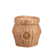 POUFFE WICKER CHEST TRUNK BENCH SEAT WITH STORAGE decorative handmade Ø28/34 H32 CM