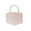 Porte-bouteille pour 4 bouteilles en osier blanc avec grande anse 28x28 H23 cm