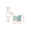 Luna MINT PAINTED WICKER DOLL CARRIER HANDCRAFTED DOLL PRAM ECOLOGICAL WICKER PRAM DOLL CARRIAGE FOR KIDS WITH BEDDING 60X30 H45 CM
