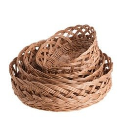 WICKER ROUND STORAGE BASKET DECORATIVE HANDMADE Ø32 H10 CM
