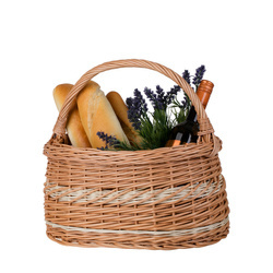 Einkaufskorb / Geschenkkorb aus Weide 40x27H20/43 CM