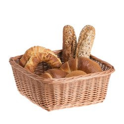 Wicker kitchen storage basket with plexi lid 28X28 H11 CM