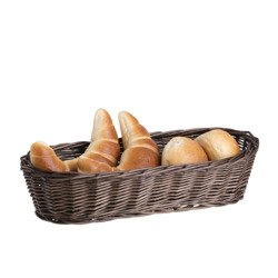 WICKER OVAL STORAGE TRAY DECORATIVE DARK PAINTED 33X16 H8 CM