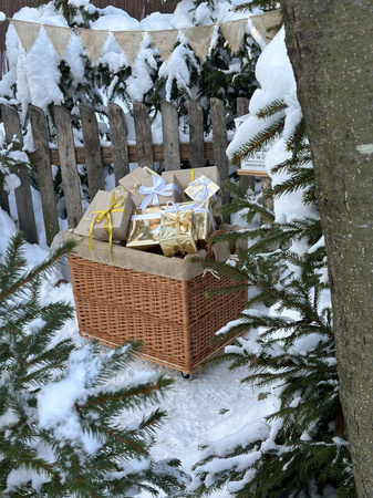 WICKER Rectangular BASKET for Firewood on WHEELS JUTE LINED handmade decorative 63x43 H46/52 cm