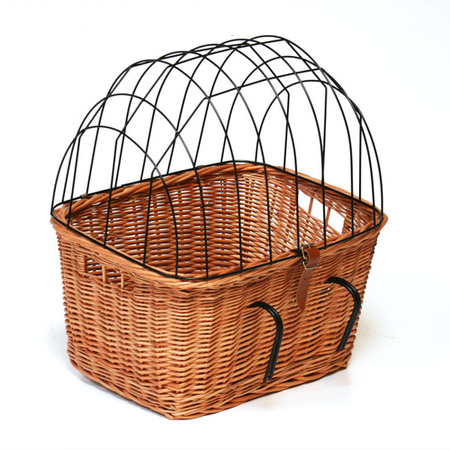 WICKER BIKE BASKET BIKE ACCESSORIES BASKET FOR ANIMALS HANDMADE 43X33 H22/42 CM
